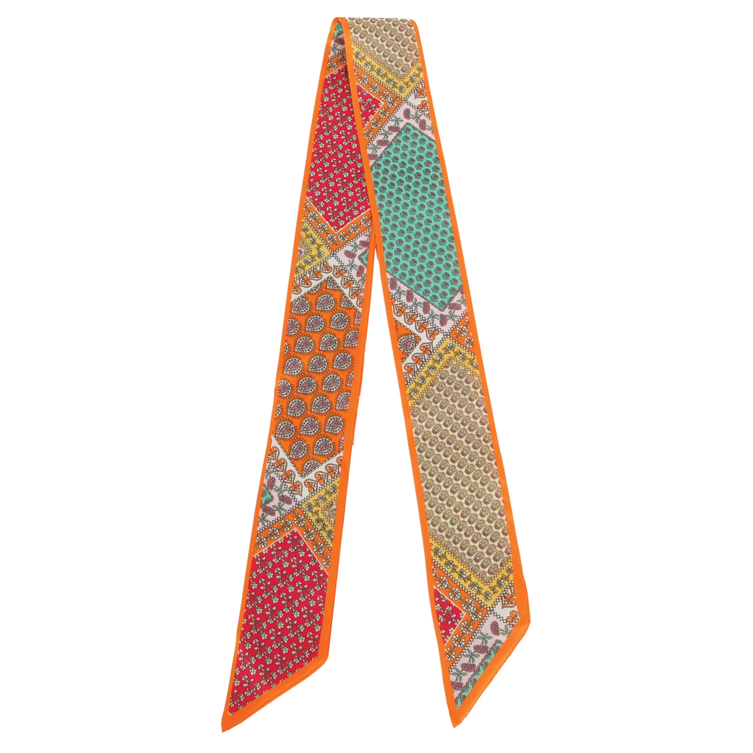 Patchwork Pattern Skinny Scarf - Image 7