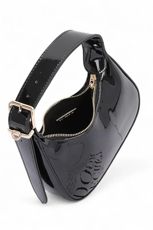 Patent Faux Leather Top Handle Swing Bag - Image 10