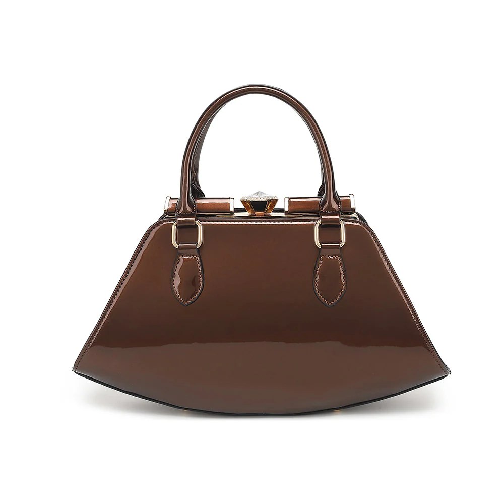Patent Leather Frame Satchel - Image 6