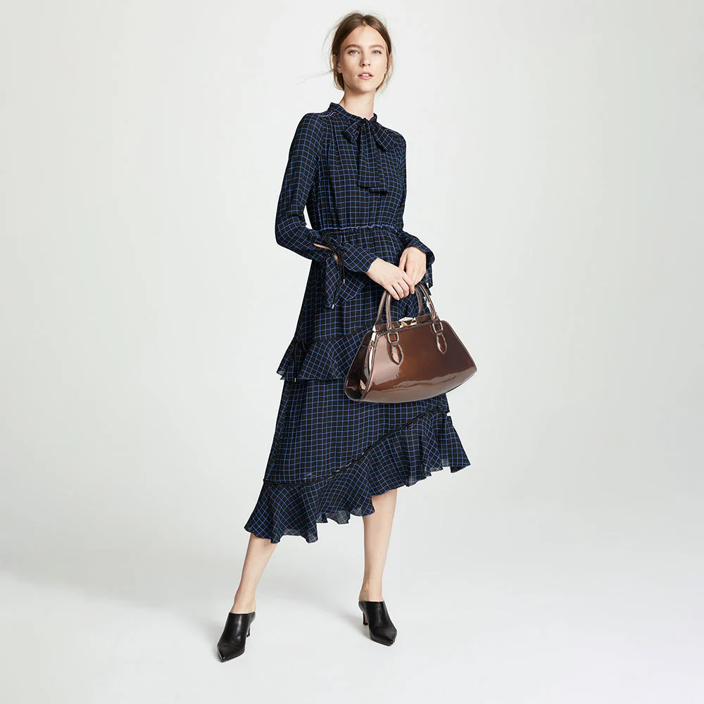 Patent Leather Frame Satchel - Image 9
