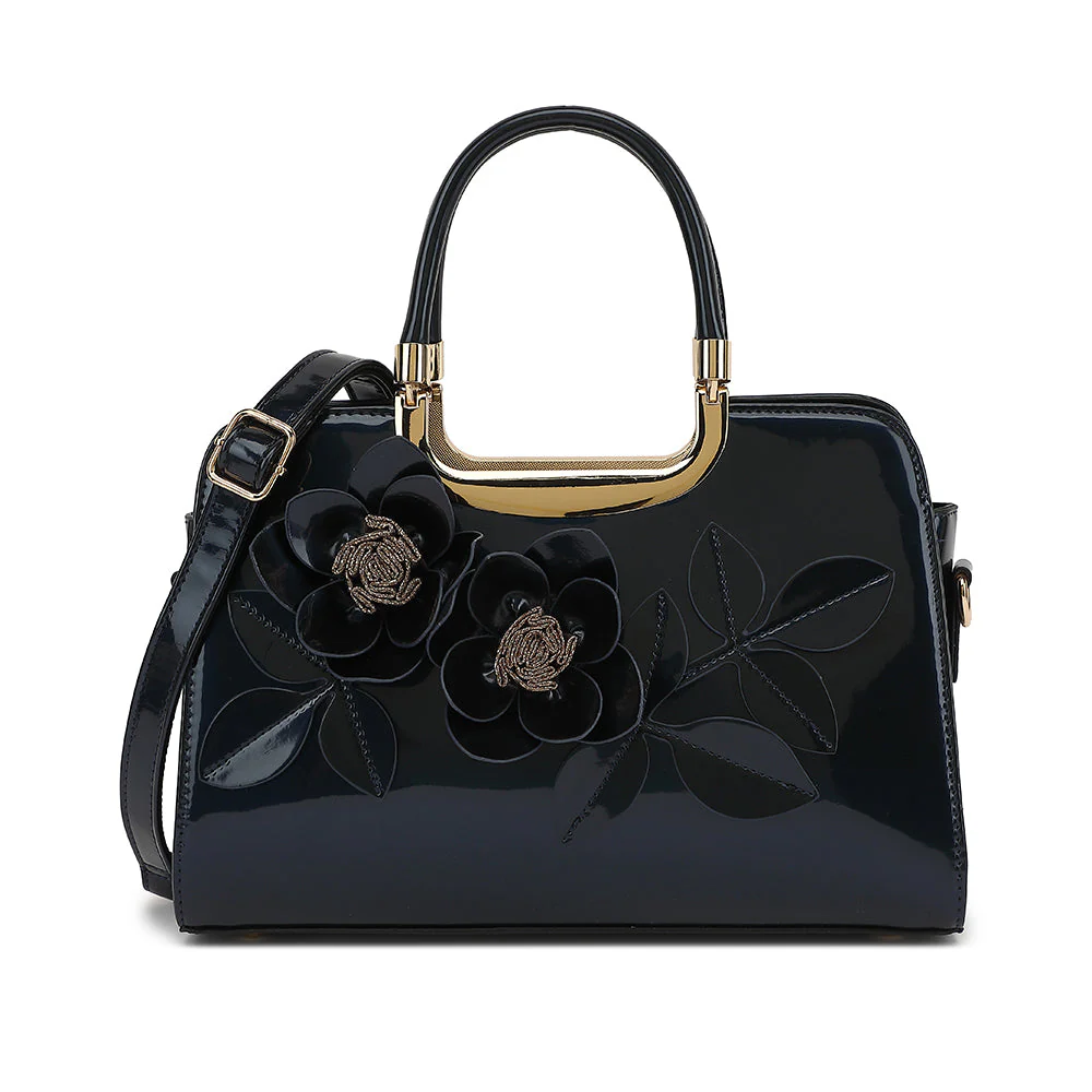 Patent Leather Frame Satchel - Image 2