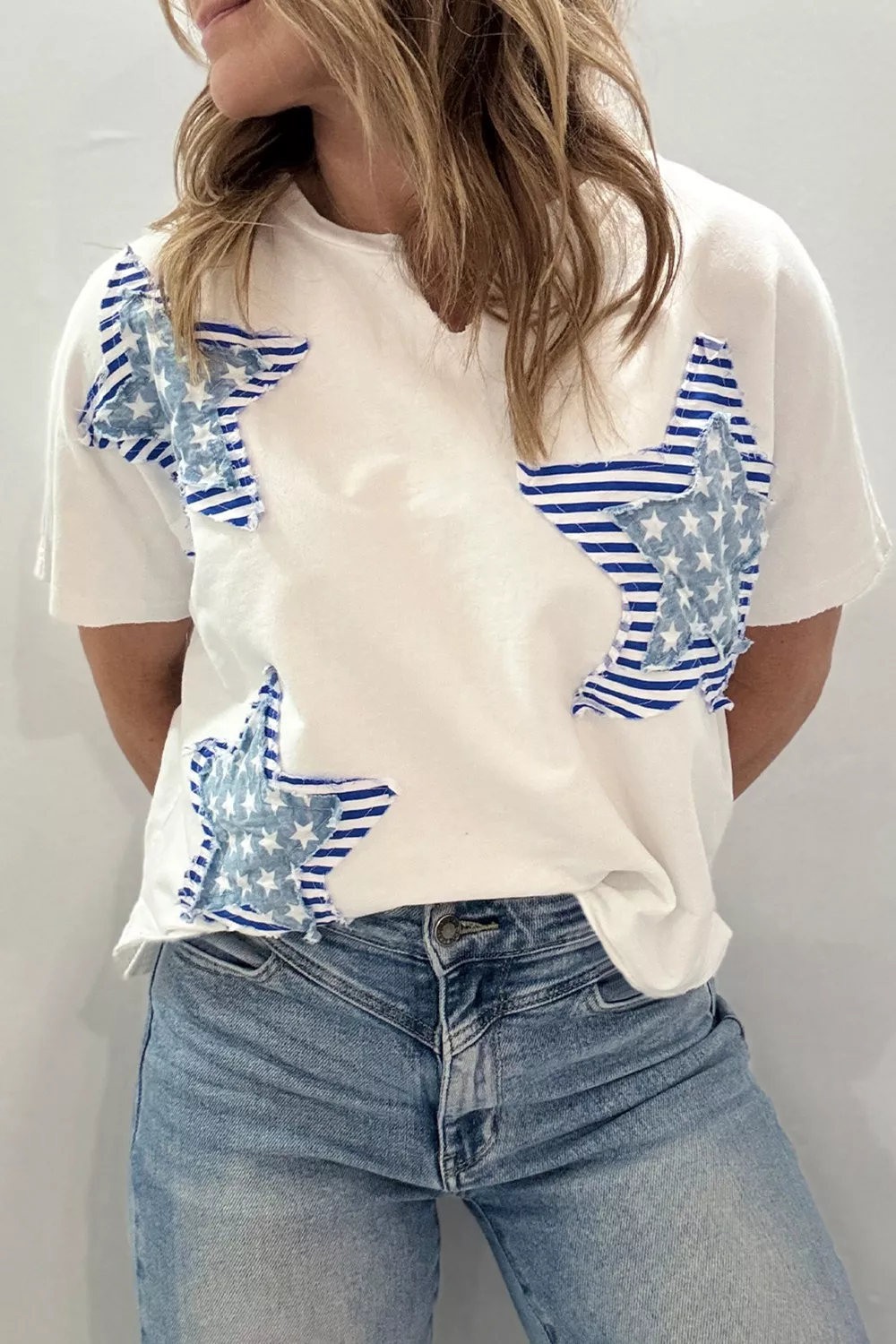 Patriot Star Patched Notched Neck Mineral Washed Tee - Image 4