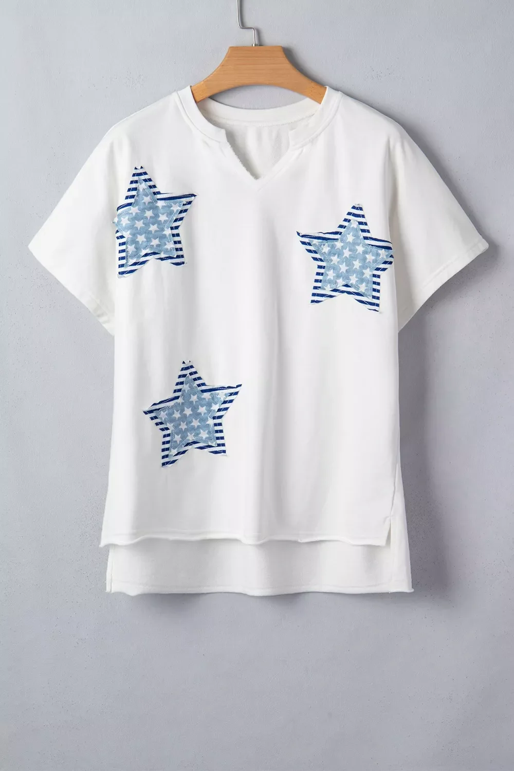 Patriot Star Patched Notched Neck Mineral Washed Tee - Image 5