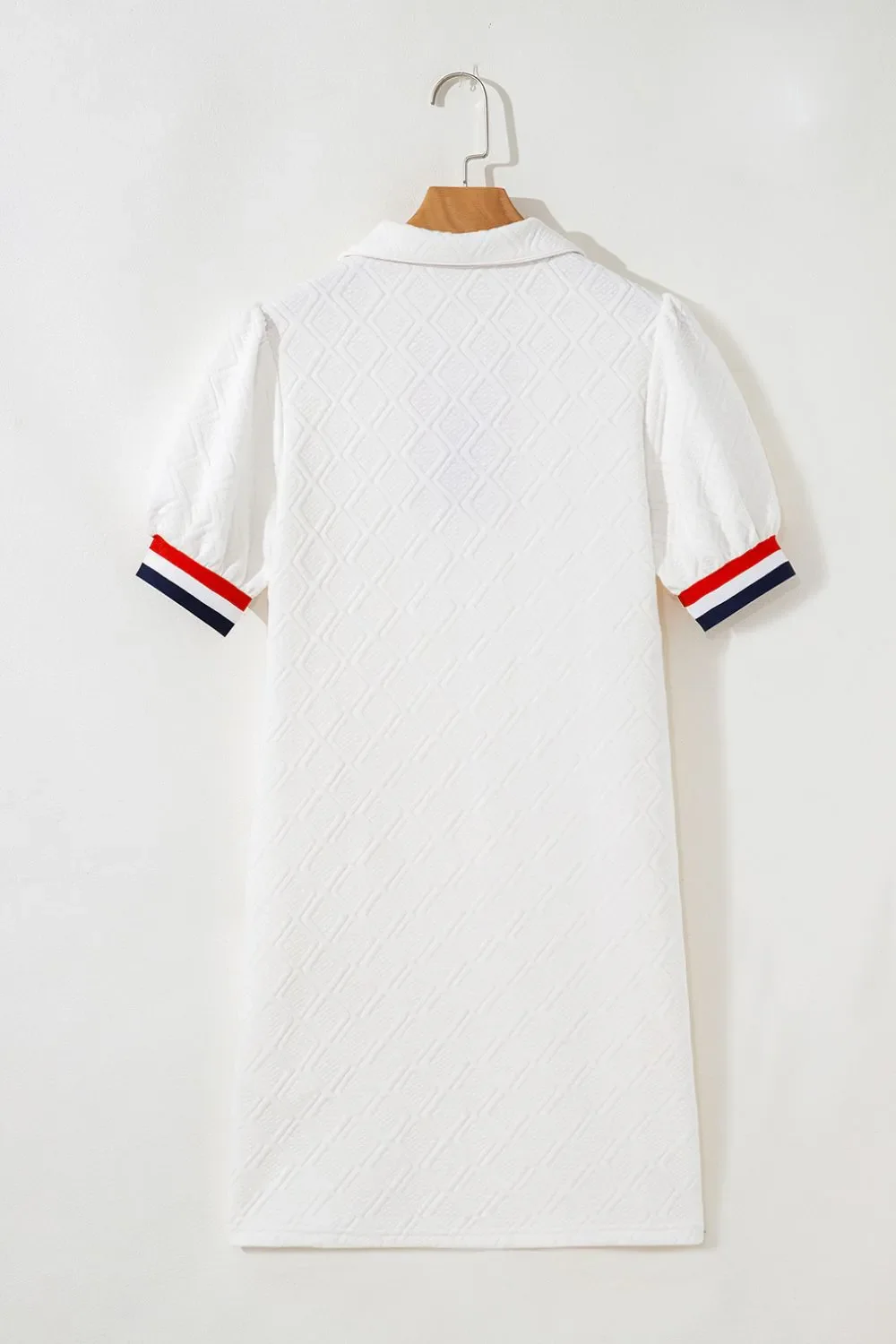 Patriotic American Flag Print Dress with Striped Collar - Image 3