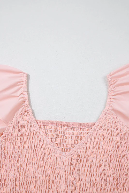 peach smocked maxi dress - Image 6