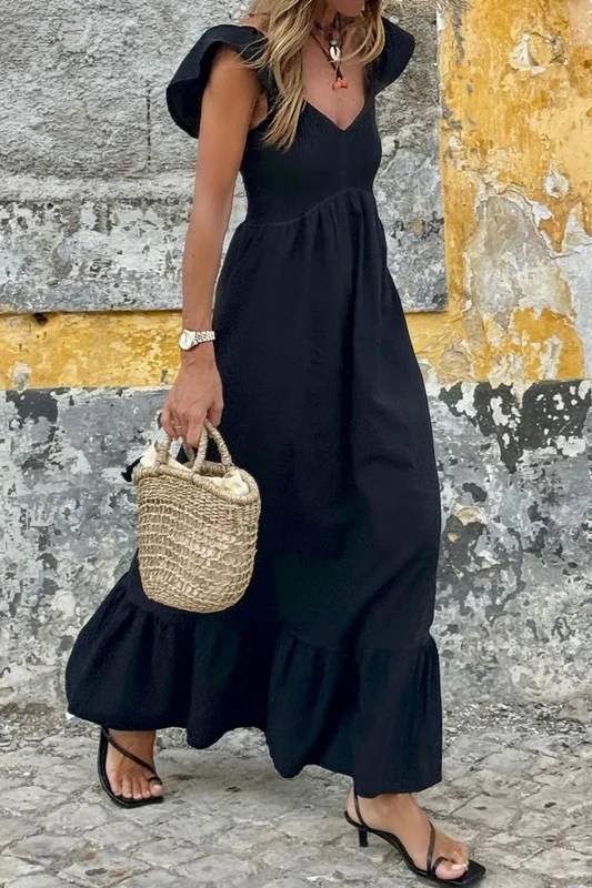 peach smocked maxi dress - Image 8