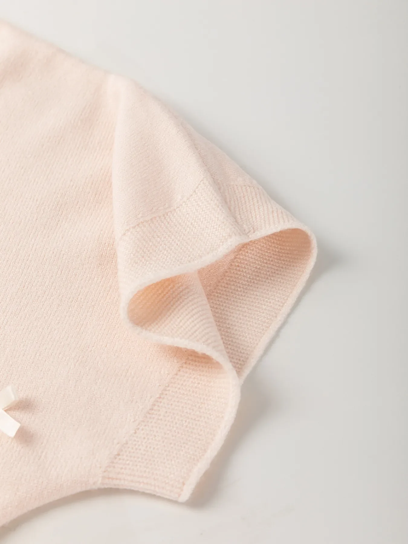 Pearl Embellished Bow Detail Short Sleeve Sweater - Image 7