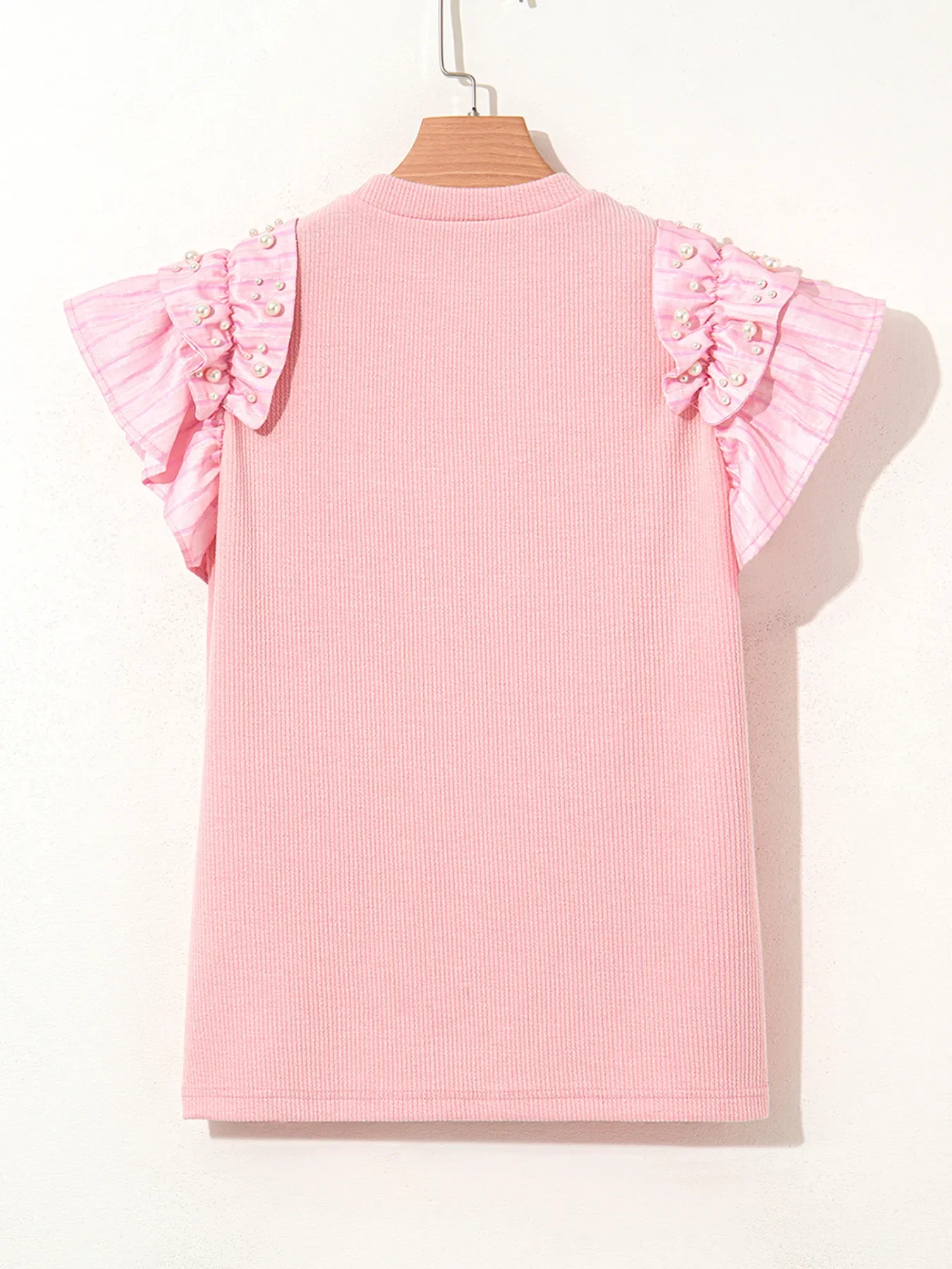 Pearl Embellished Ruffle Sleeve Blouse - Image 3
