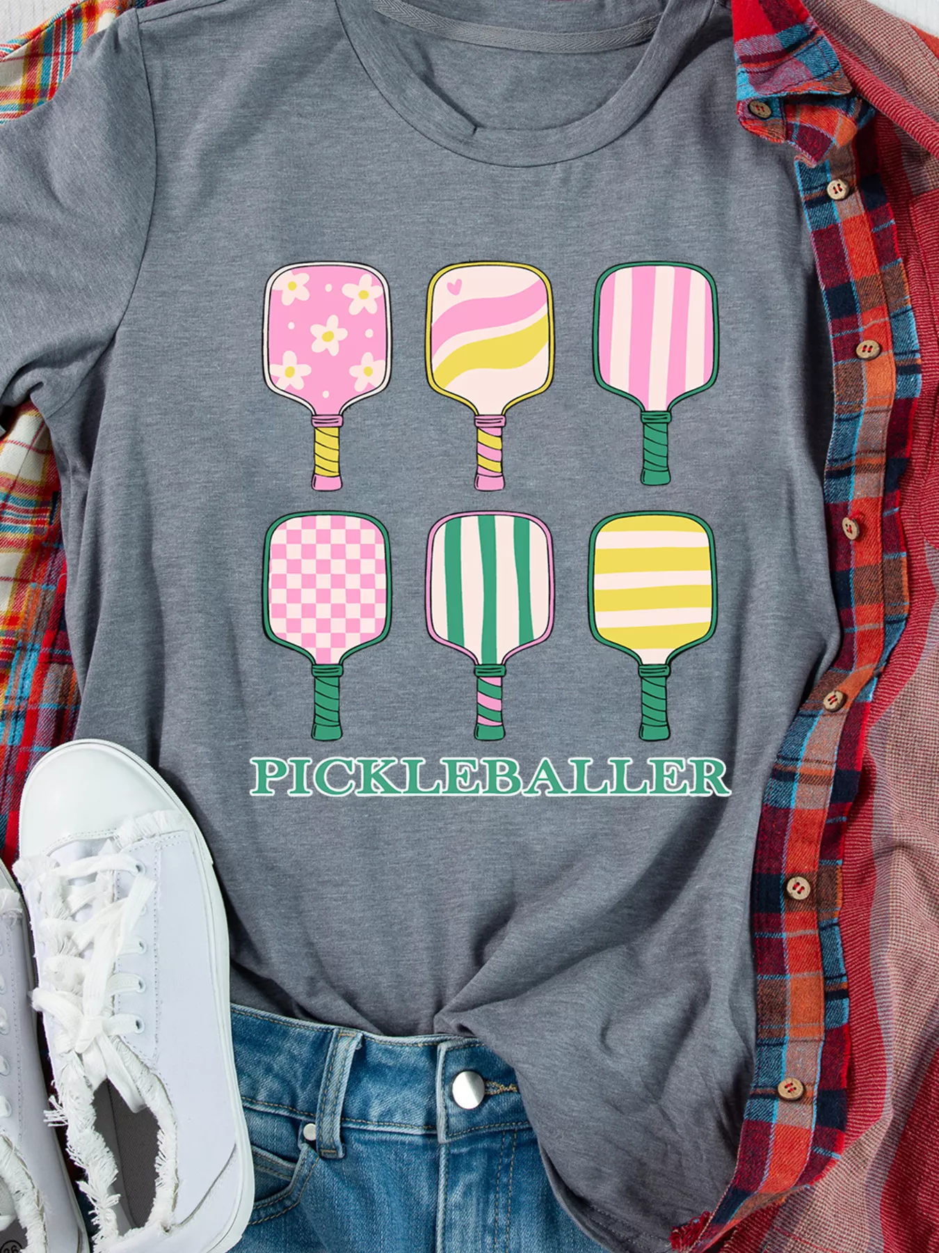 PICKLEBALLER Playful Bats Printed Casual T Shirt - Image 5