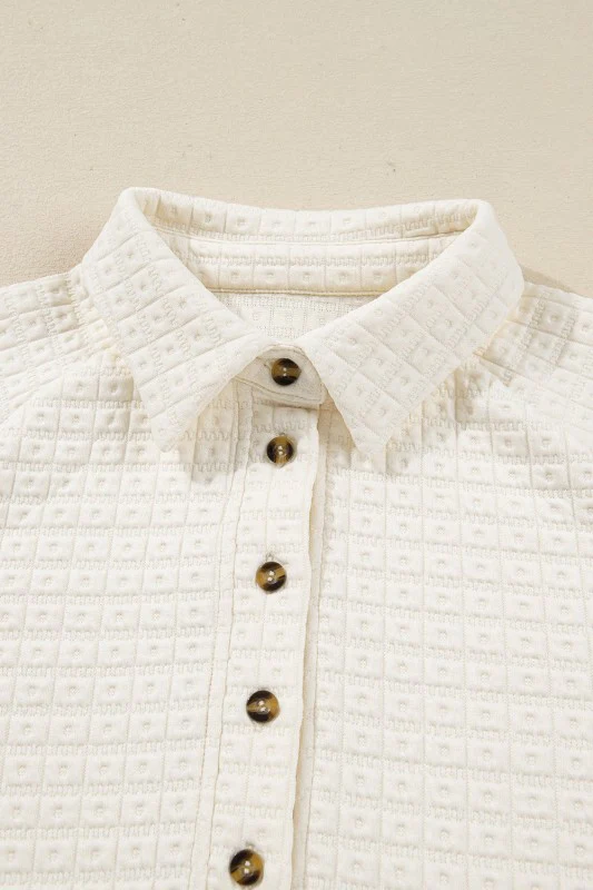 Pineapple Textured Half-Button Collared Sweatshirt - Image 5