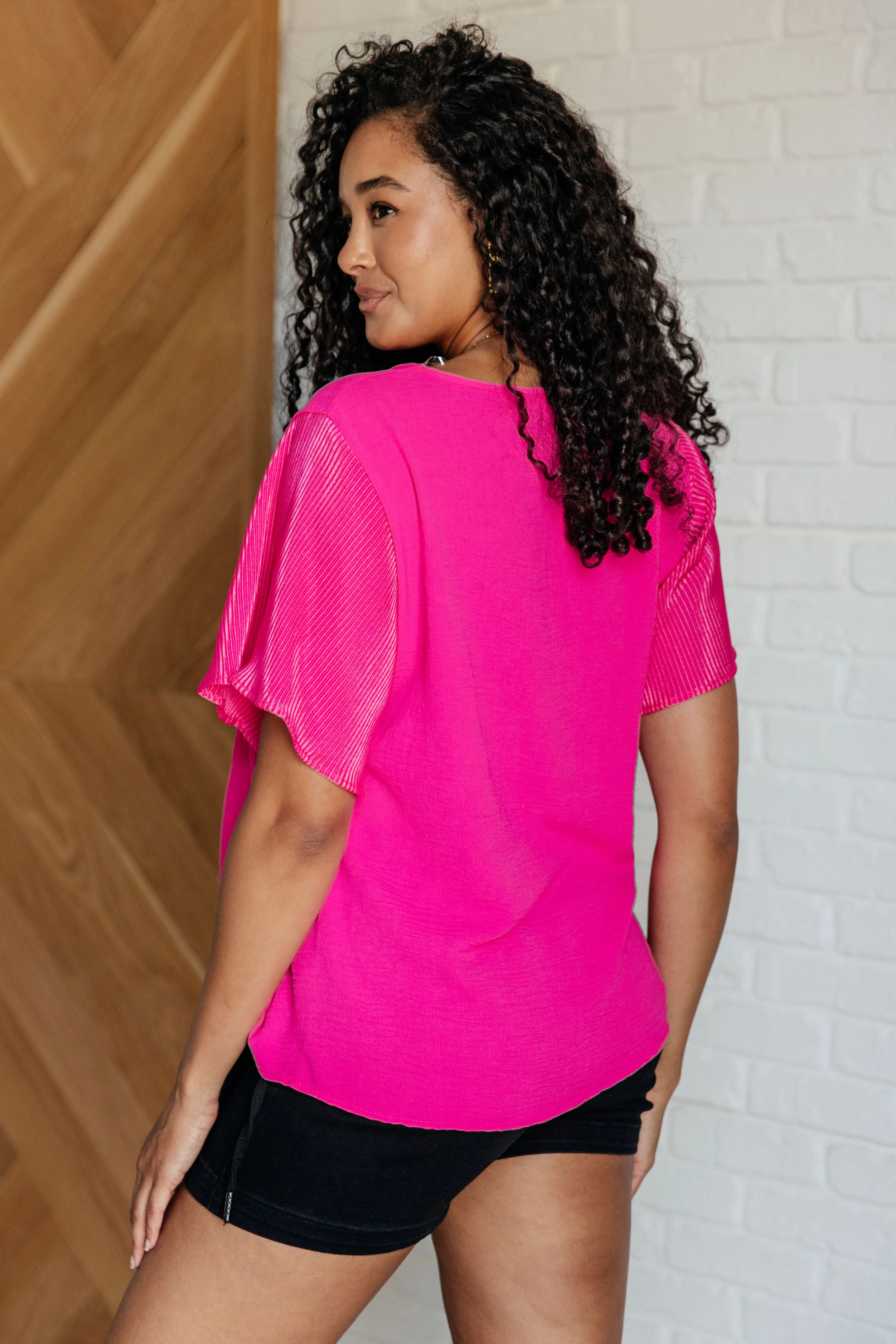 Pink and Perfect Ruffle Sleeve Top - Image 6