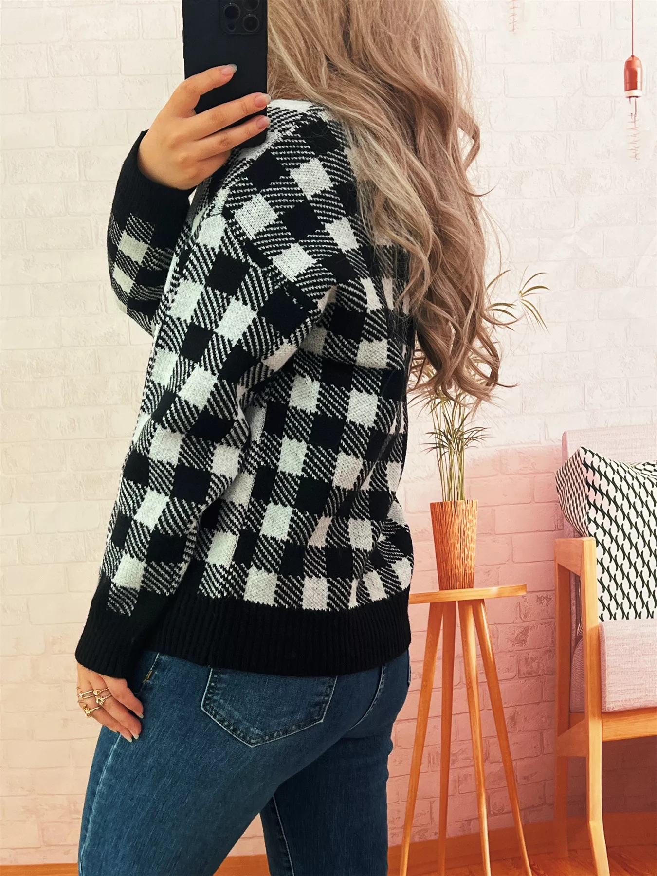 Plaid Button-Down Cardigan - Image 20