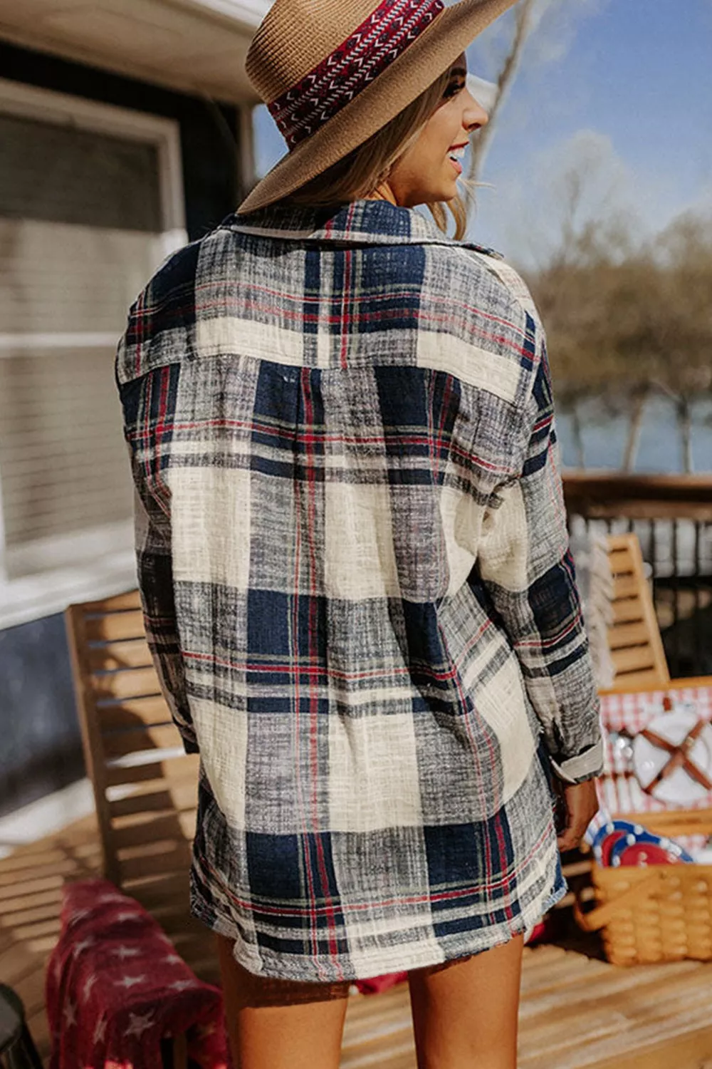Plaid Button-Down Long Sleeve Shirt - Image 2
