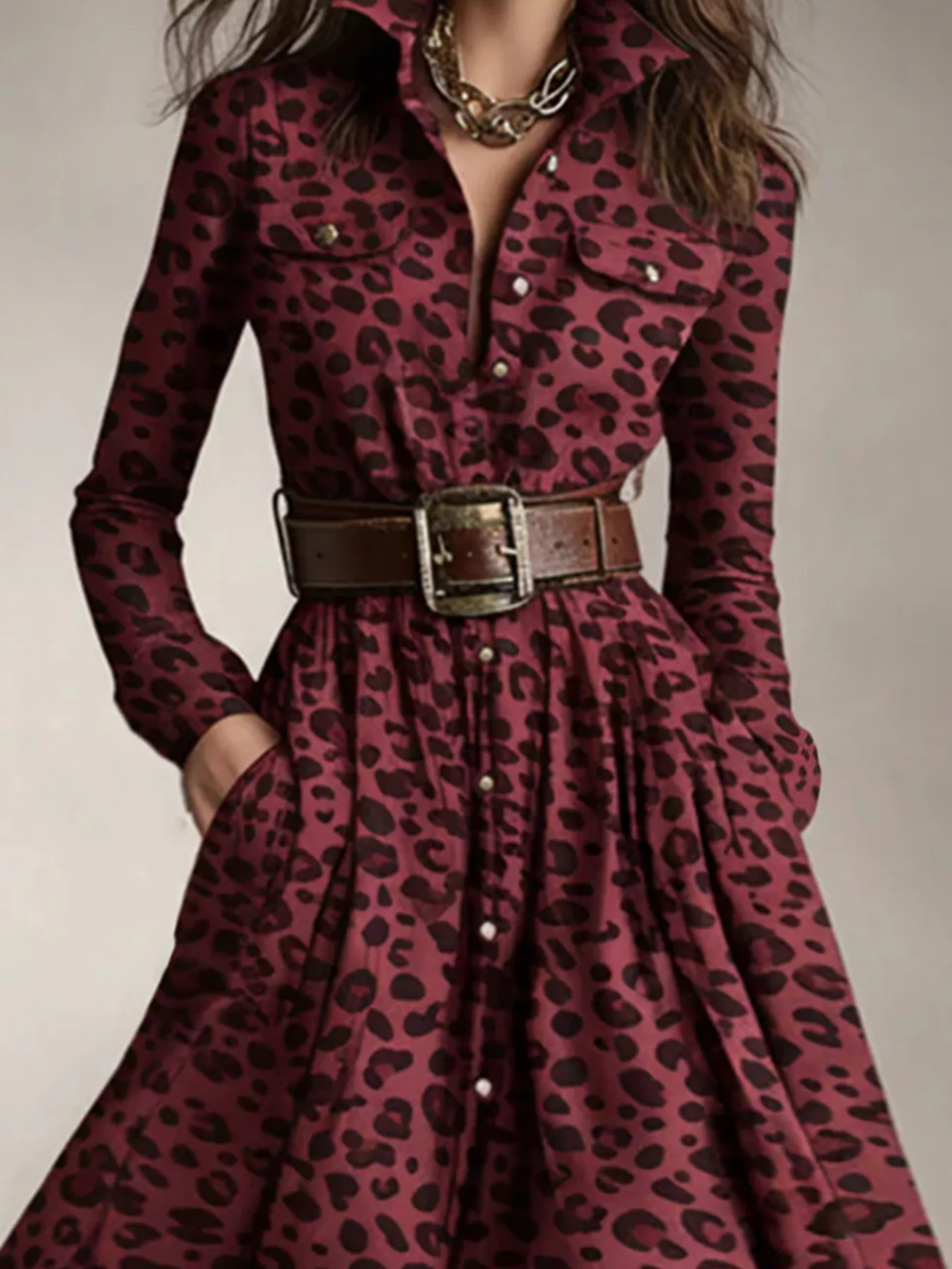 Plaid Button Front Maxi Shirt Dress - Image 8