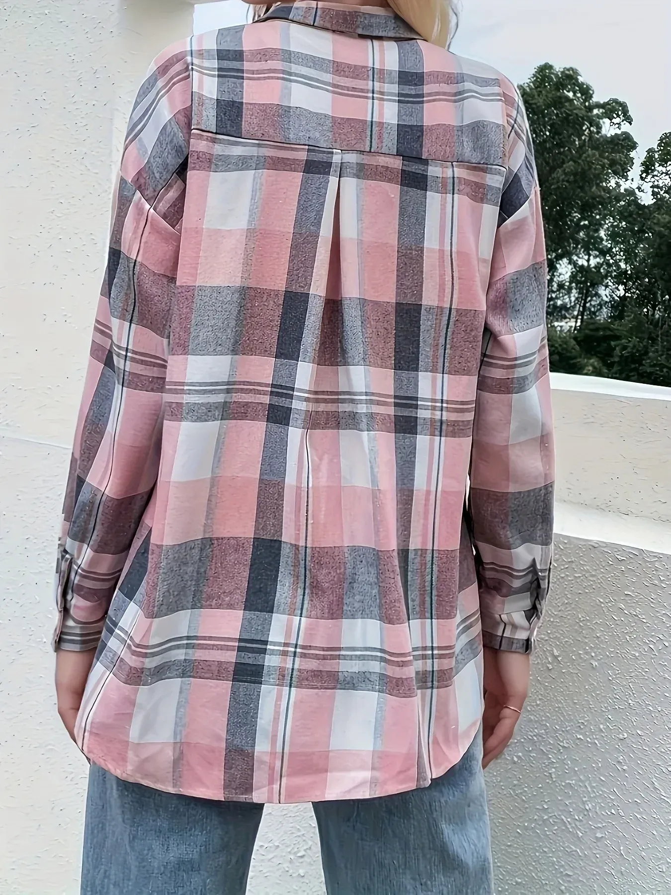 Plaid Button Up Long Sleeve Shirt - Image 4
