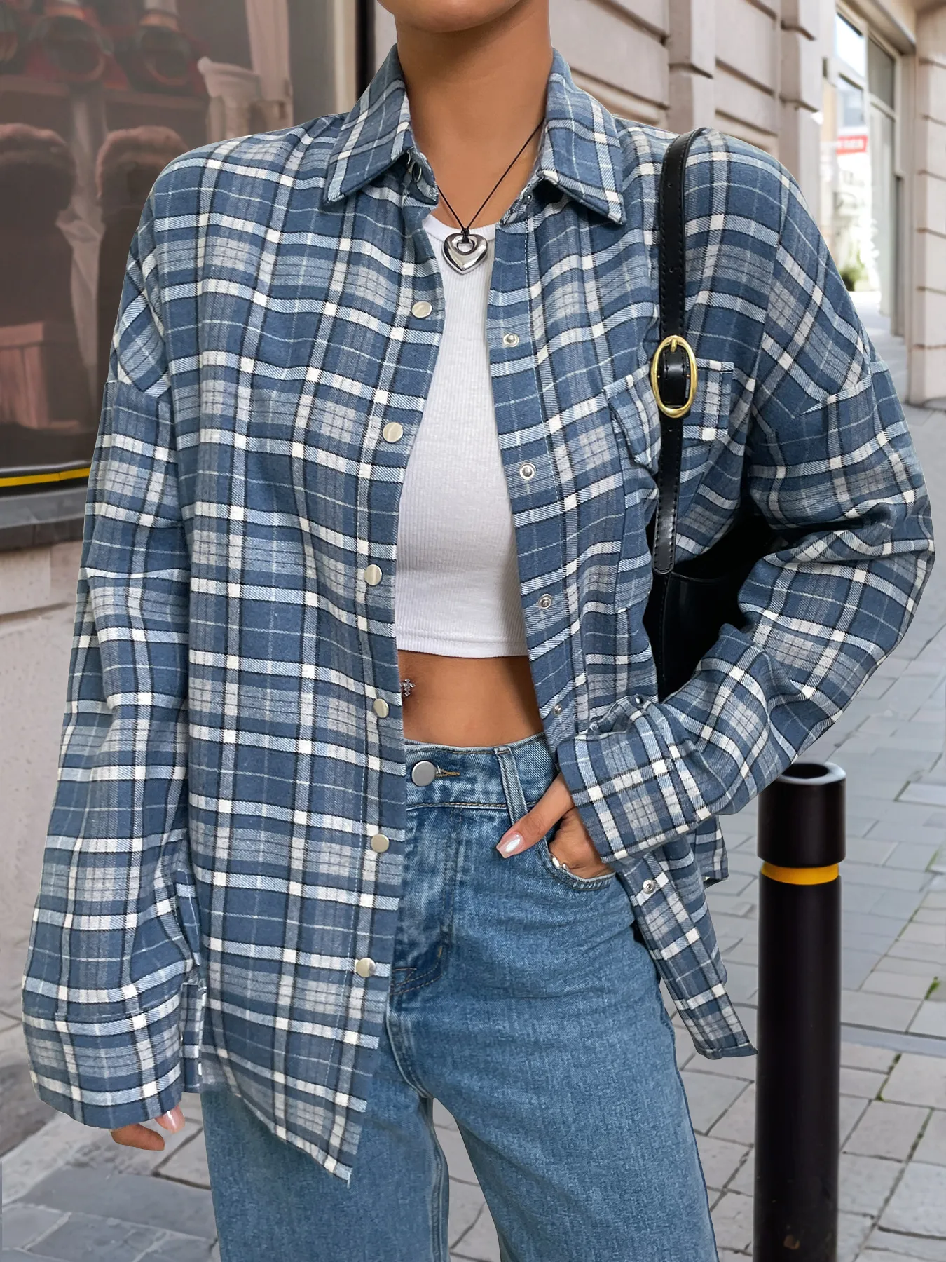 Plaid Button Up Long Sleeve Shirt - Image 4