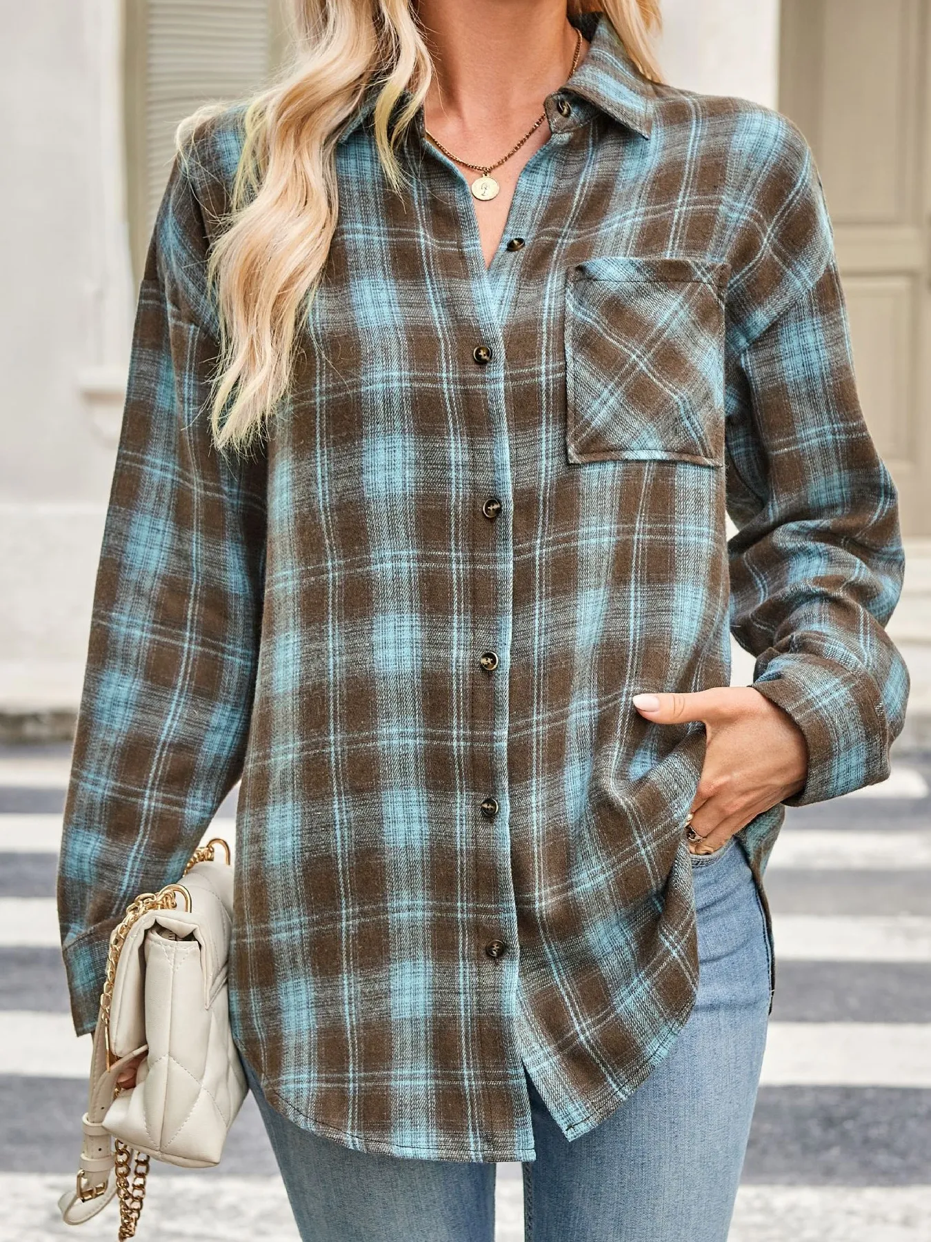 Plaid Button Up Long Sleeve Shirt - Image 11
