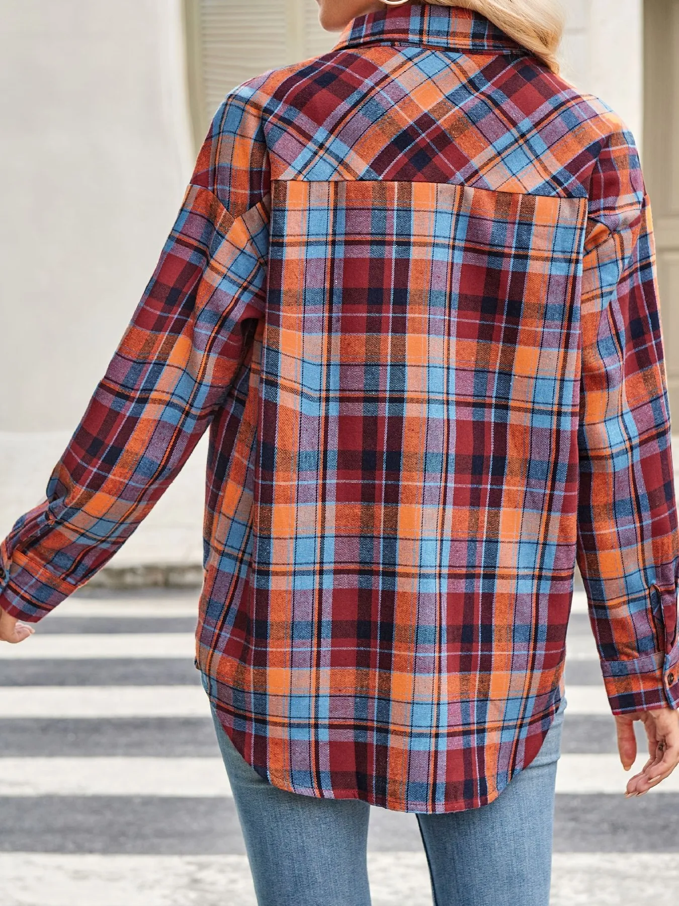 Plaid Button Up Long Sleeve Shirt - Image 25
