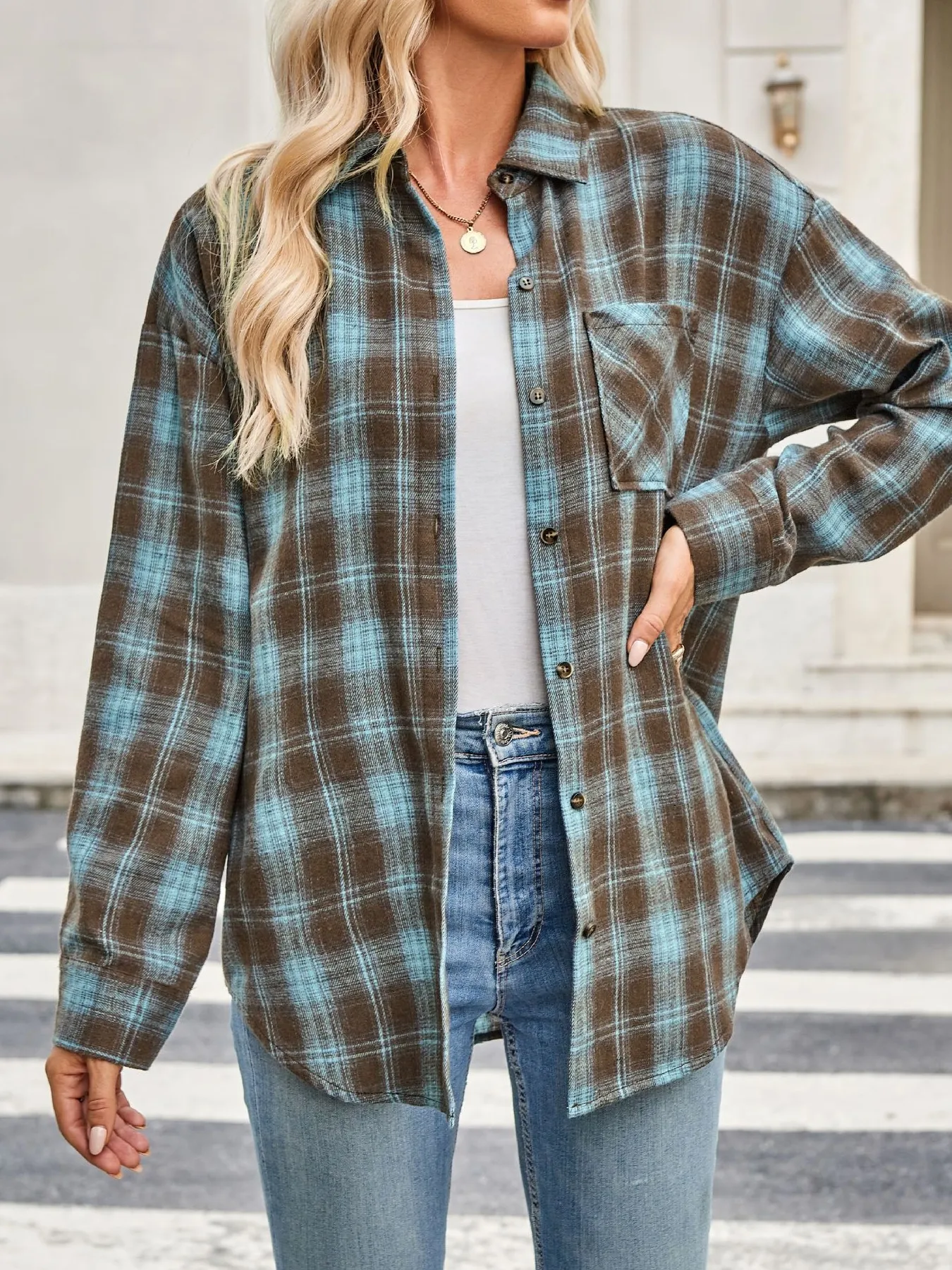 Plaid Button Up Long Sleeve Shirt - Image 9