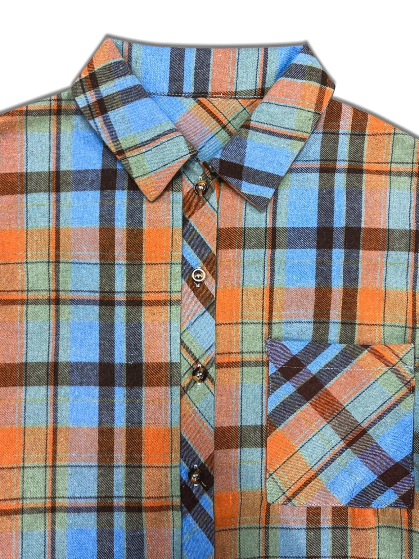 Plaid Button-Up Long Sleeve Shirt - Image 7