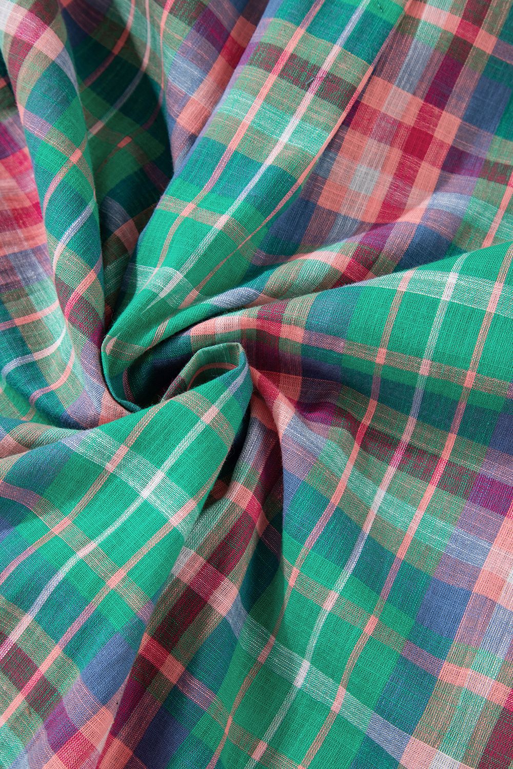 Plaid Collared Neck Three-Quarter Sleeve Shirt - Image 12