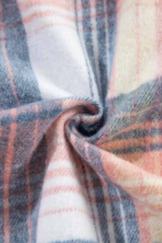 Plaid Corduroy Patchwork Pocketed Shacket - Image 19