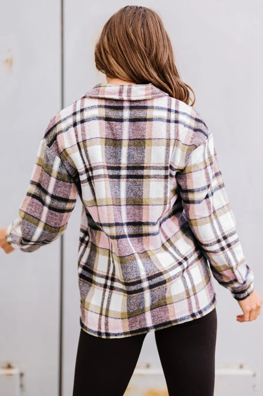 Plaid Pocketed Button Front Shacket - Image 18
