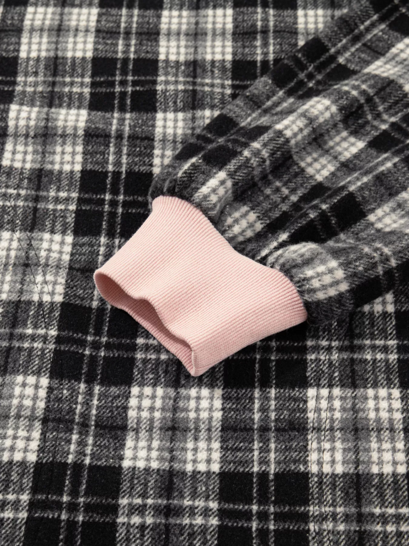 Plaid Polo Collar Zip up Contrast Trim Shift Long Sleeve Mini Dress - Image 9