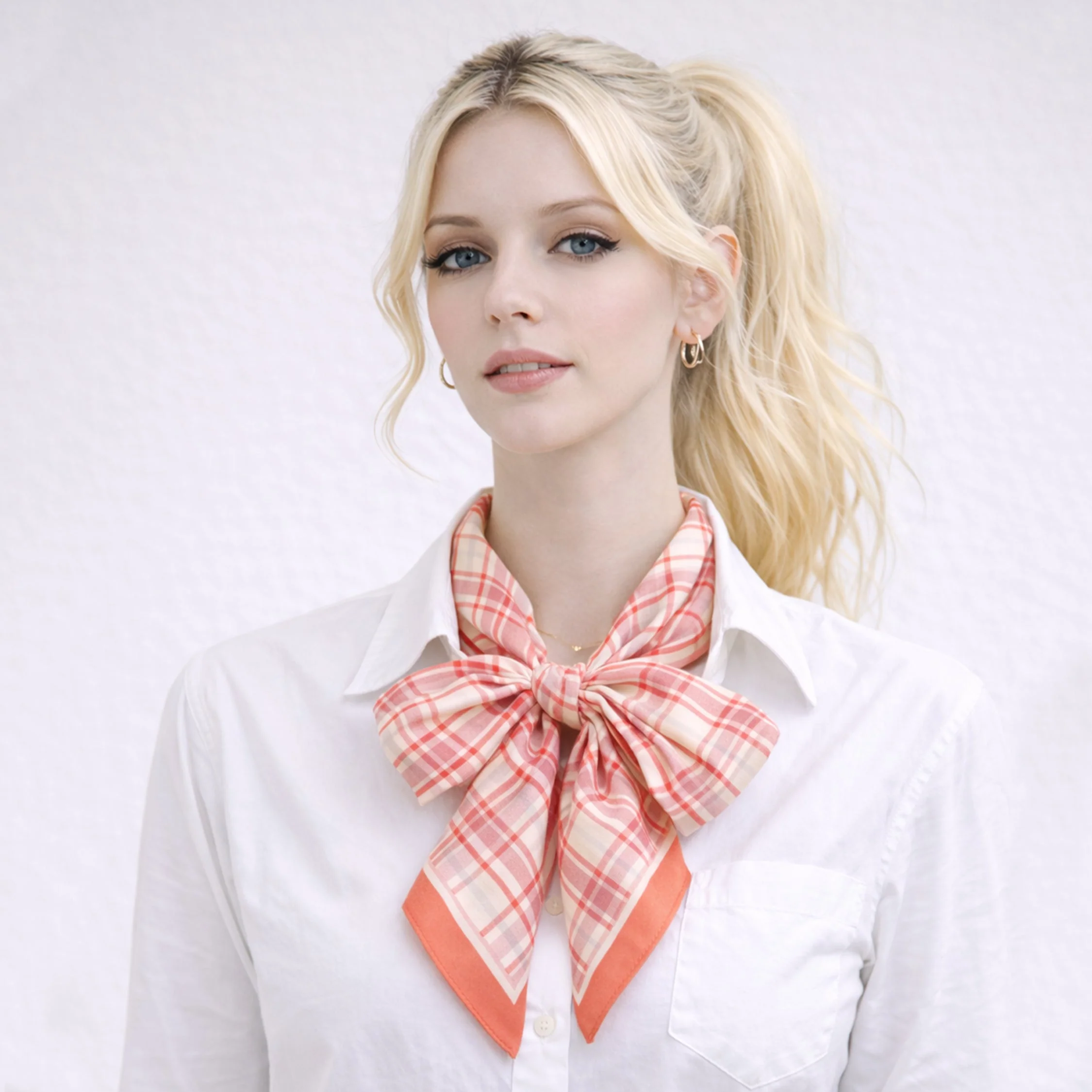Plaid Print Square Scarf - Image 10