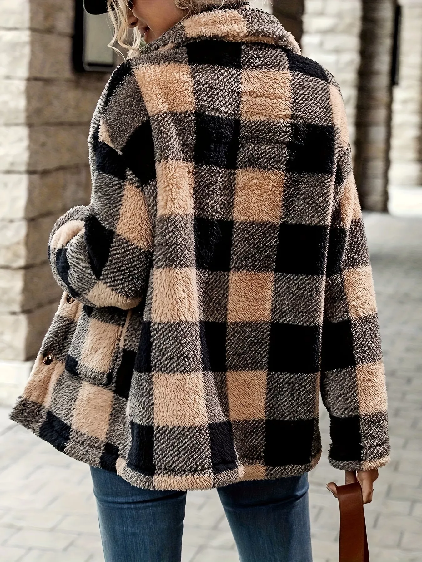 Plaid Sherpa Button-Down Outerwear - Image 4