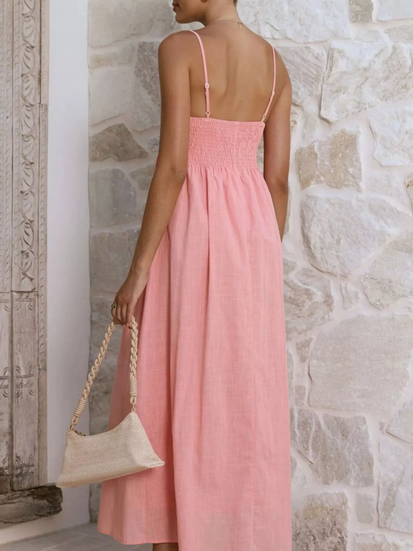 Pleated Bodice Midi Cami Dress - Image 22