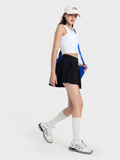 Pleated Detail Mid-Rise Waist Active Skirt - Image 3