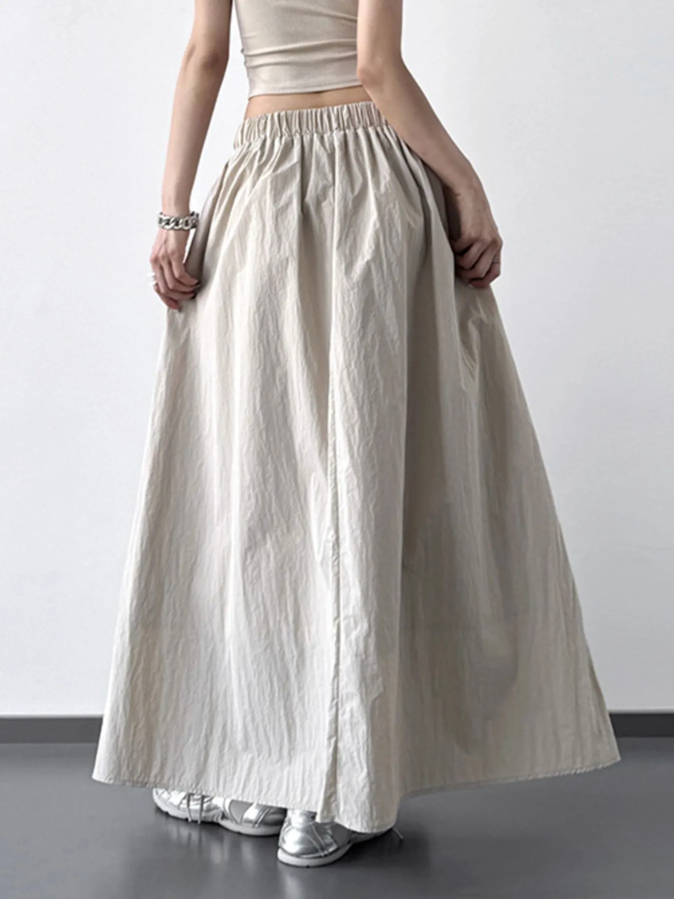 Pleated Linen Maxi Skirt - Image 4
