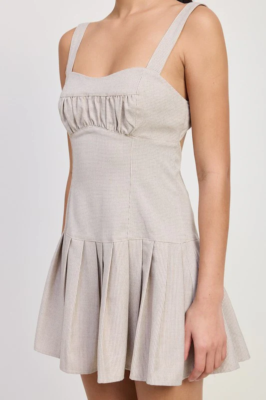 PLEATED MINI DRESS WITH BACK TIES - Image 2
