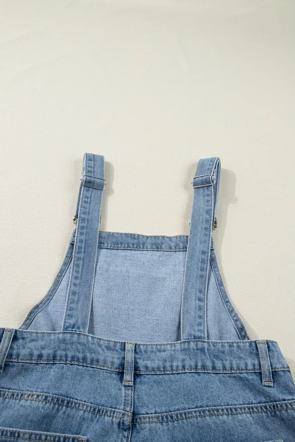 Pleated Wide Leg Retro Pocketed Denim Jumpsuit - Image 10