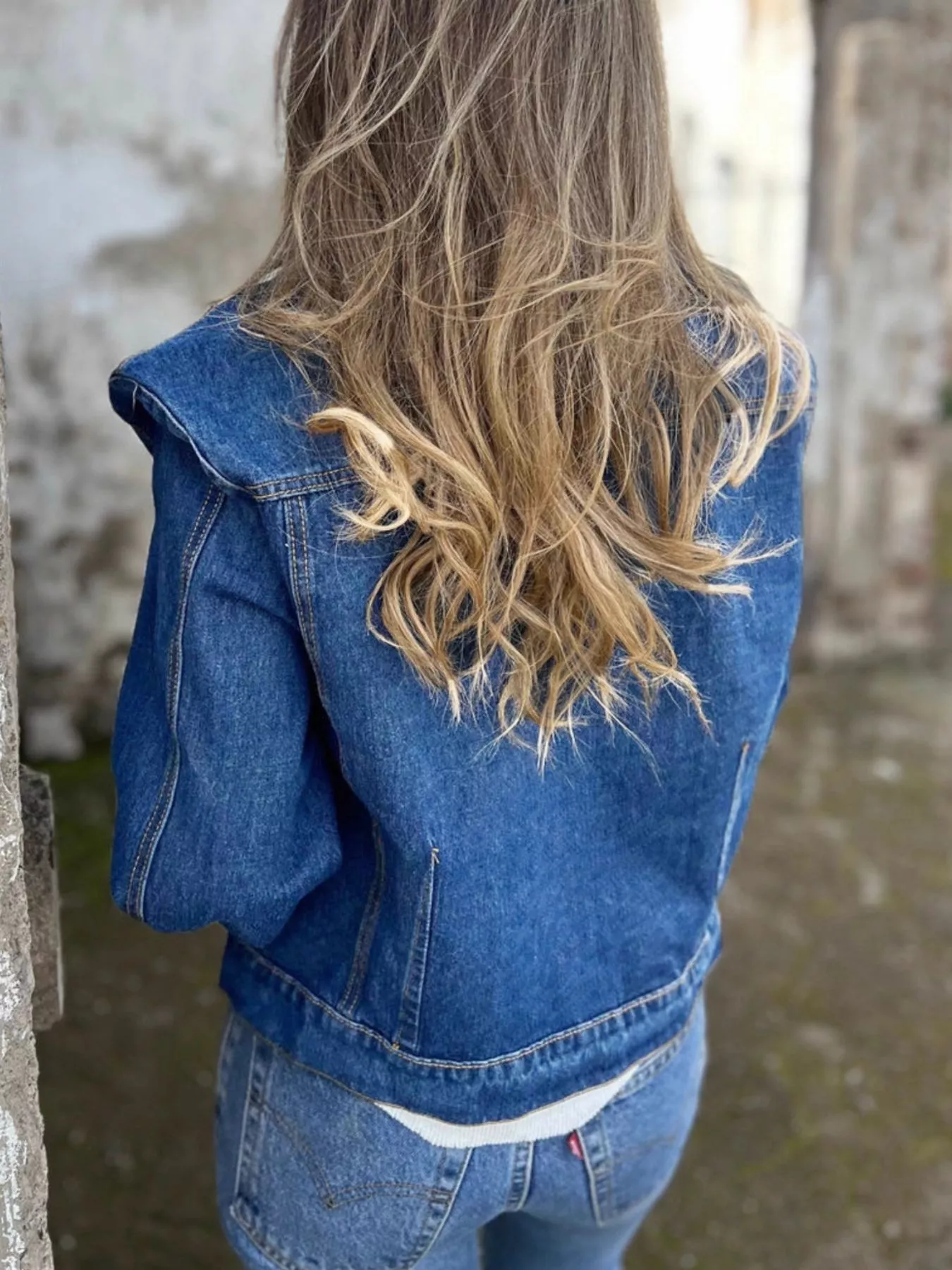 Plus Size Button Up Chest Pockets Denim Jacket - Image 4