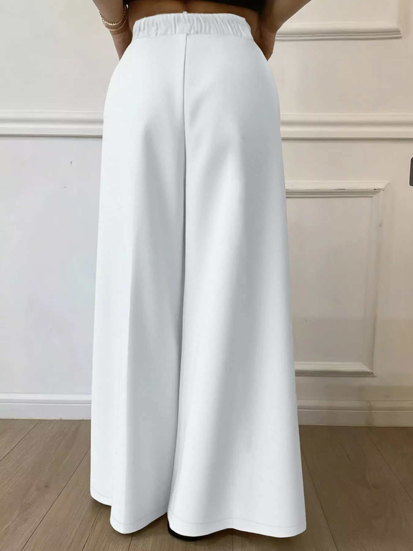 Plus Size Elastic Waist Wide Leg Pants - Image 4