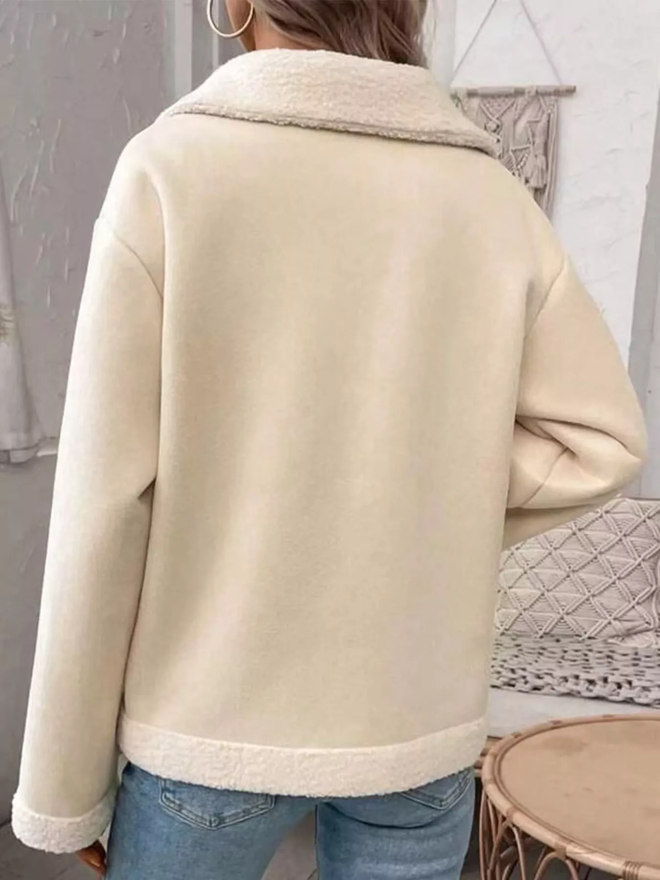 Plus Size Fleece Button-Down Outerwear - Image 2