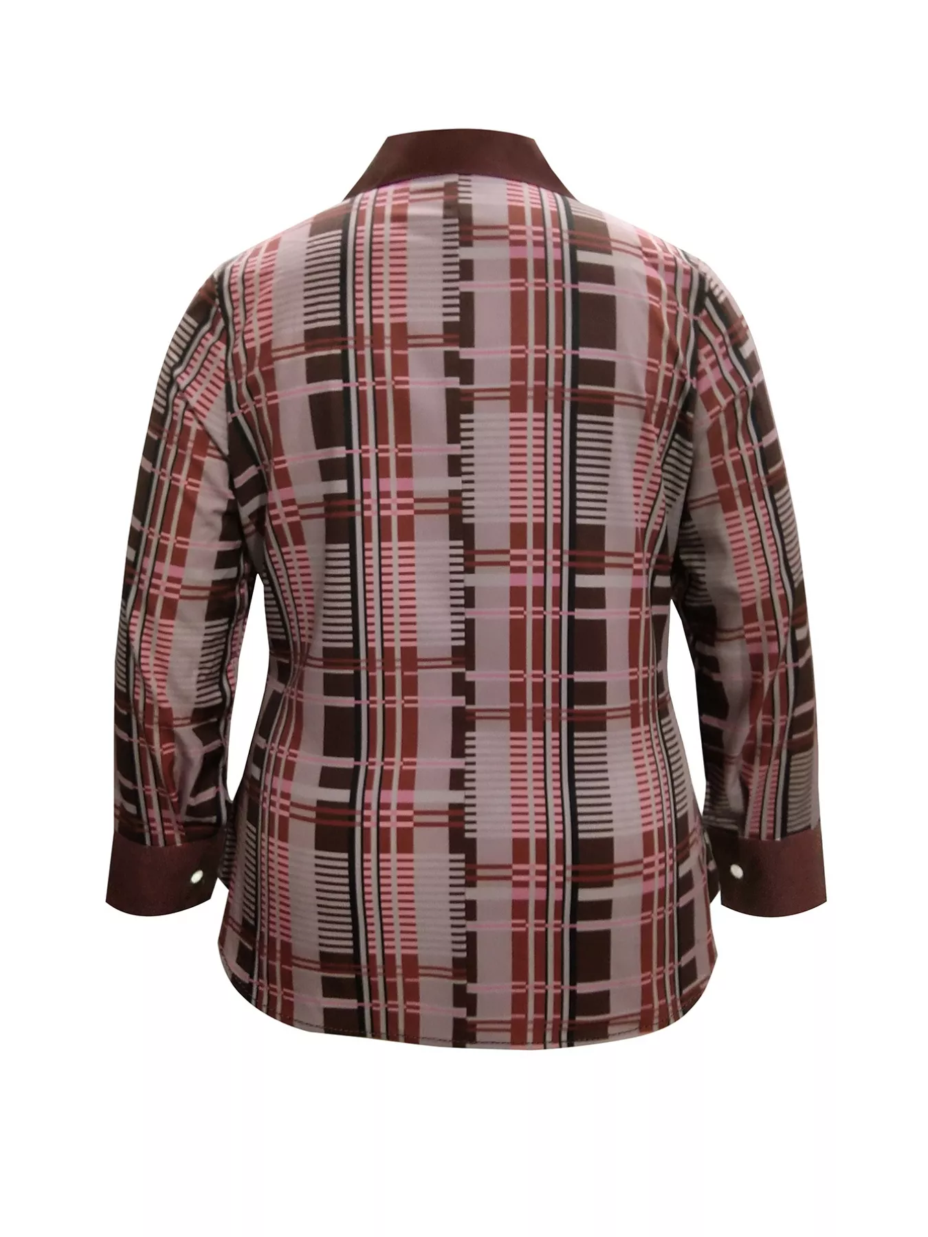Plus Size Plaid Button-Down Shirt - Image 4