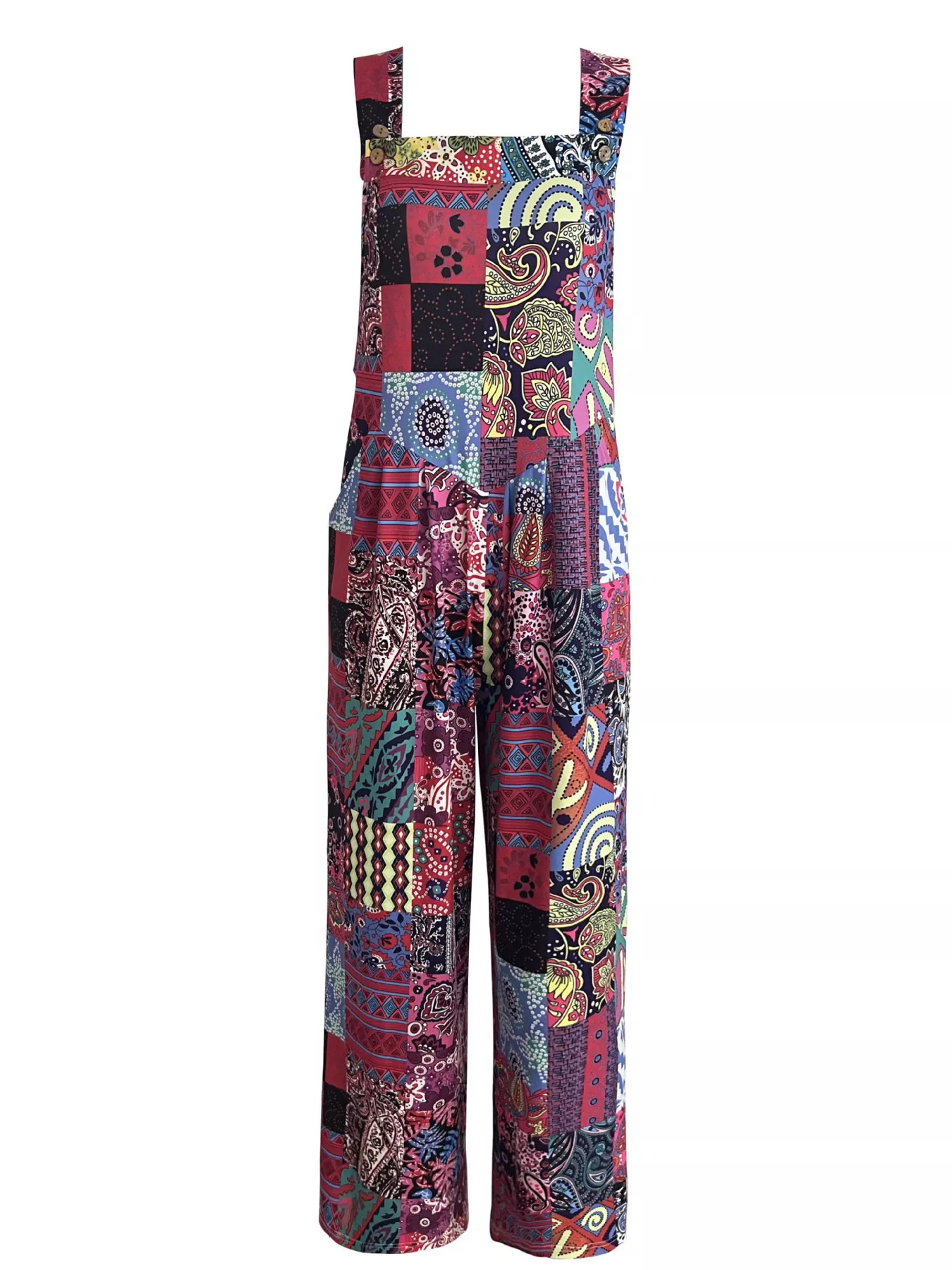 Plus Size Printed Wide Leg Jumpsuit - Image 15