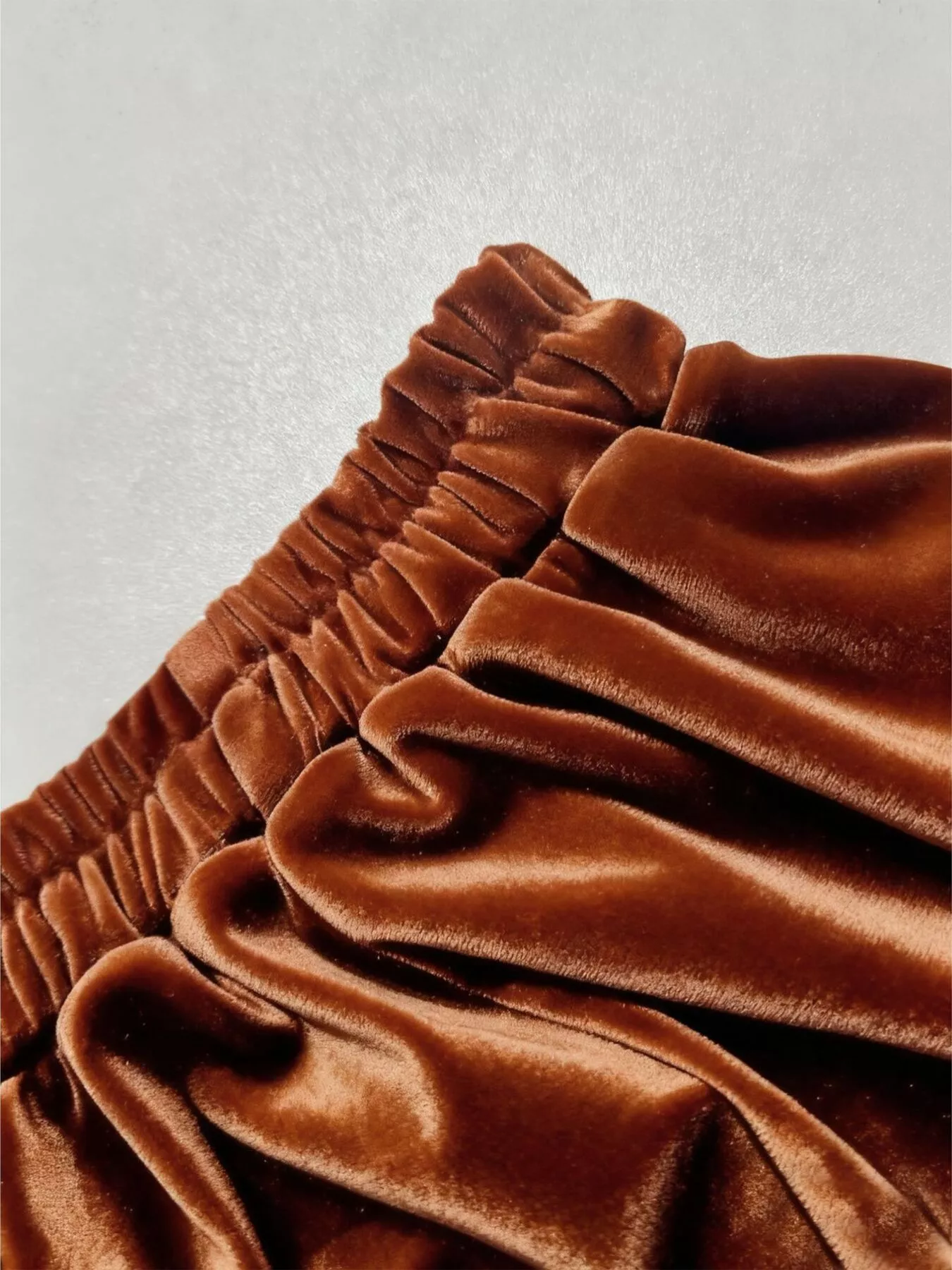 Plus Size Ruffled Velvet Elastic Waist Skirt - Image 5