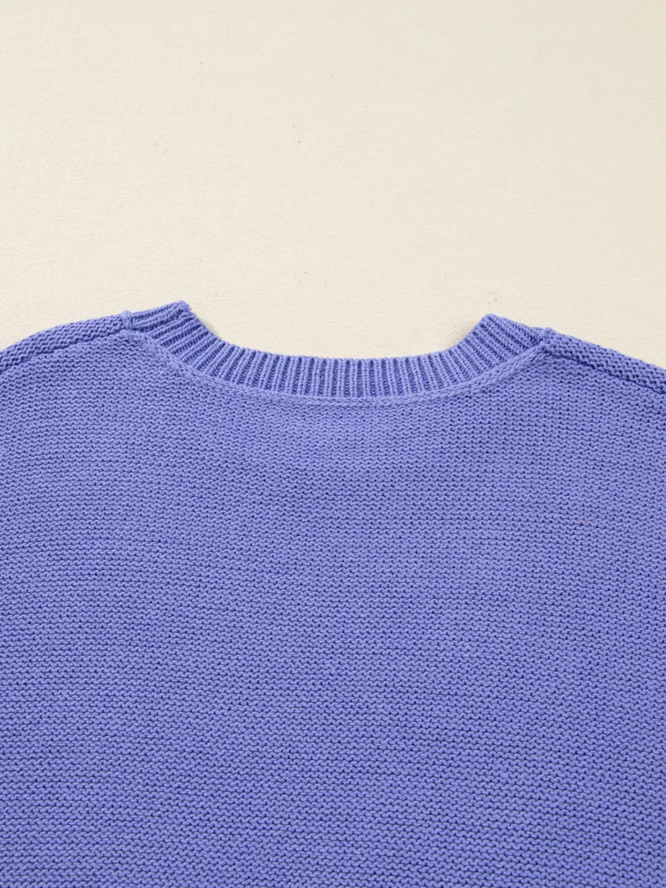 Plus Size Striped Trim Drop Shoulder Knit Loose Sweater - Image 7