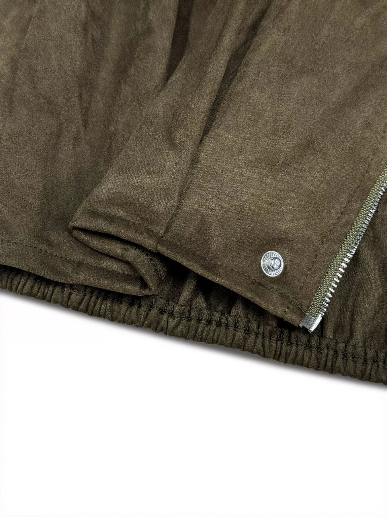 Plus Size Suede Cropped Bomber Jacket - Image 9