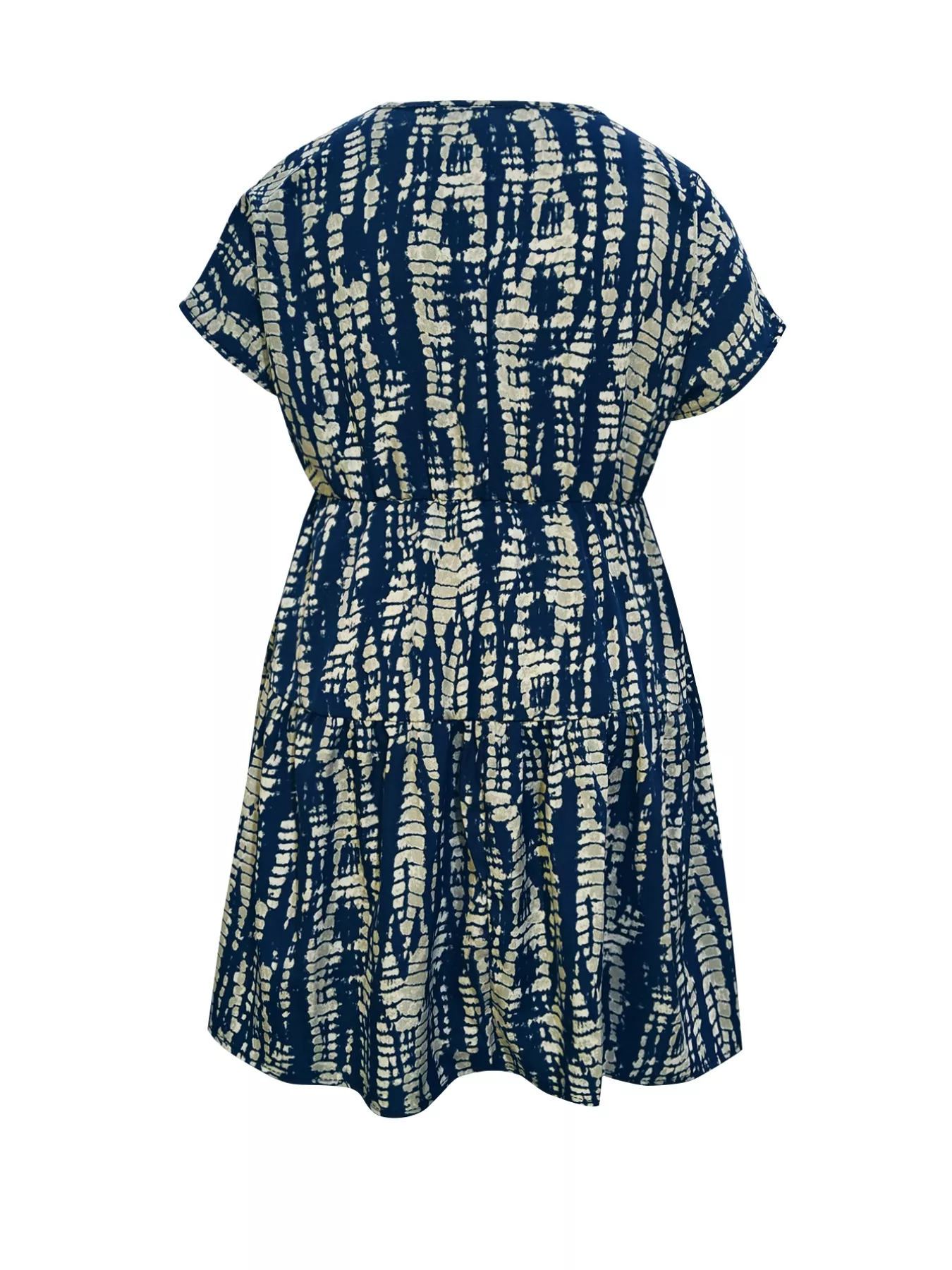 Plus Size Tie-Dye Ruffle Hem Casual Dress - Image 5