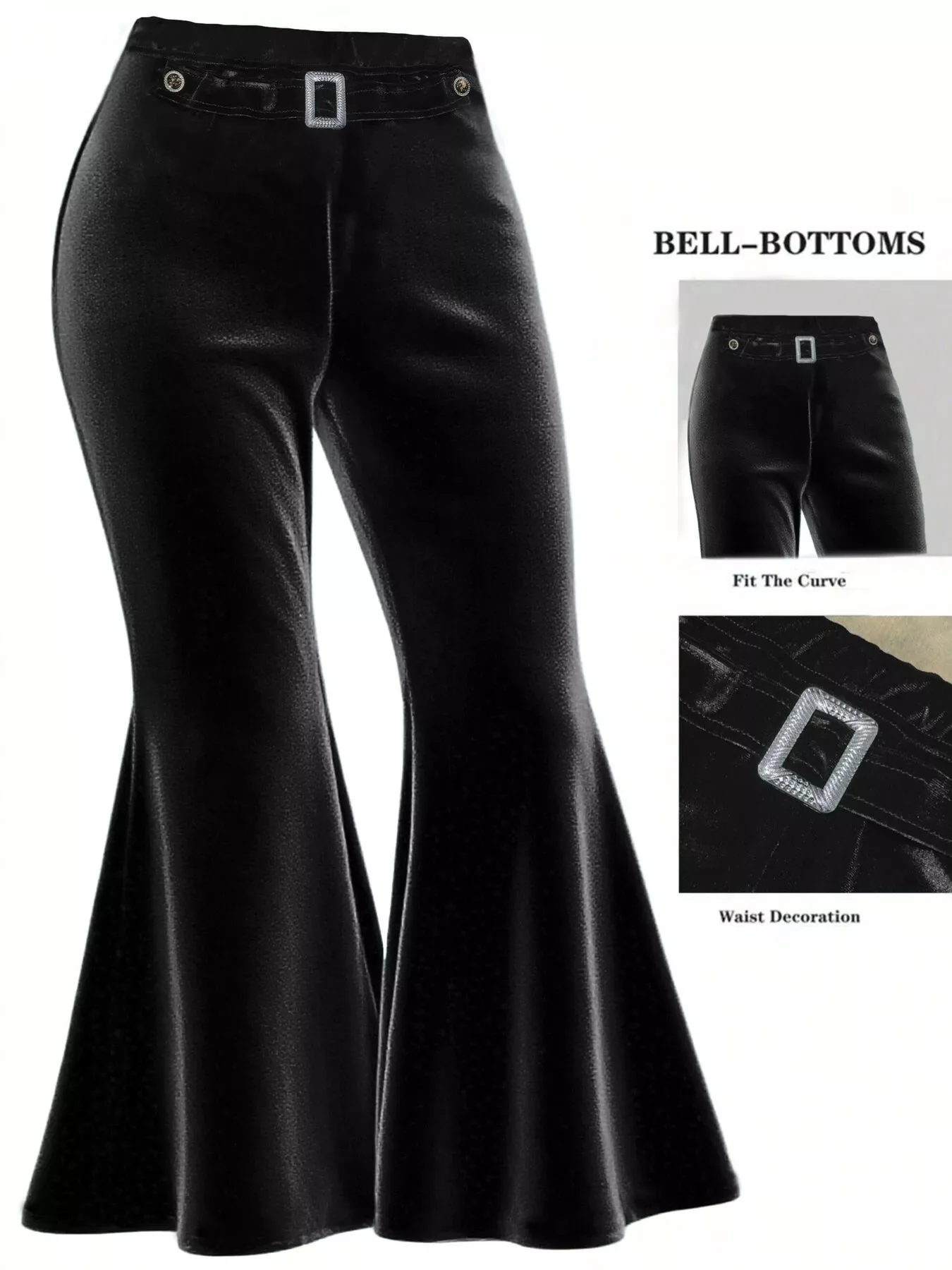 Plus Size Velvet Flared Pants - Image 6