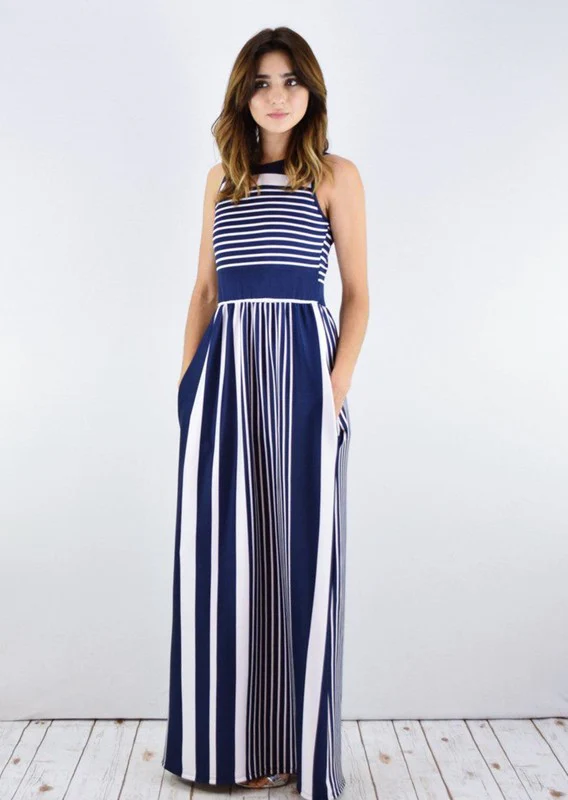 Plus Stripe maxi dress with hidden pocket - Image 2