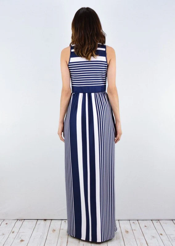 Plus Stripe maxi dress with hidden pocket - Image 3