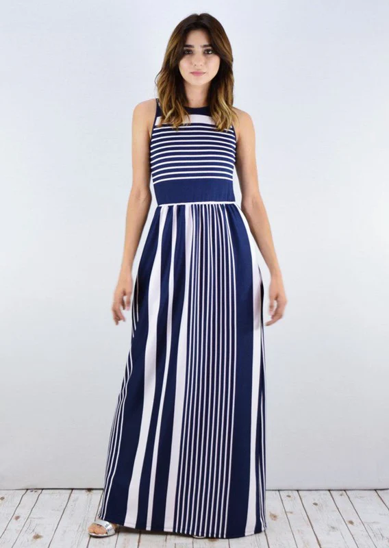 Plus Stripe maxi dress with hidden pocket - Image 4