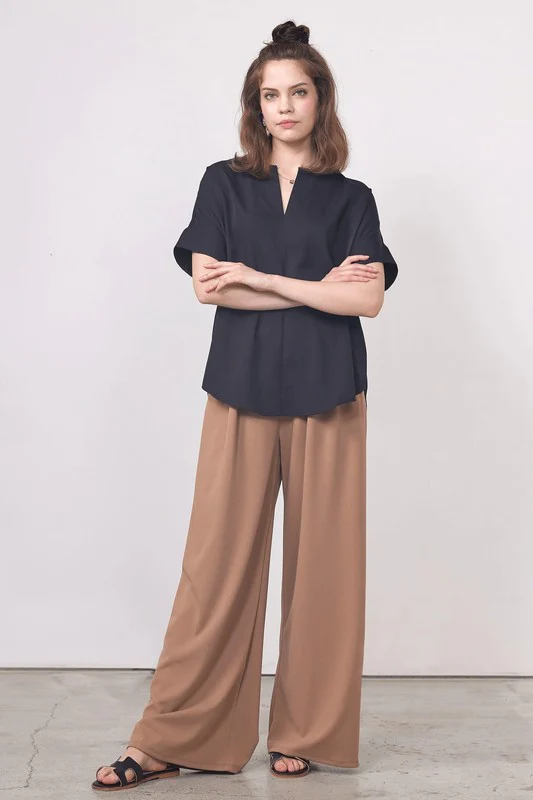 Plus  V-neckline Dolman Short Sleeve Blouse Top - Image 16