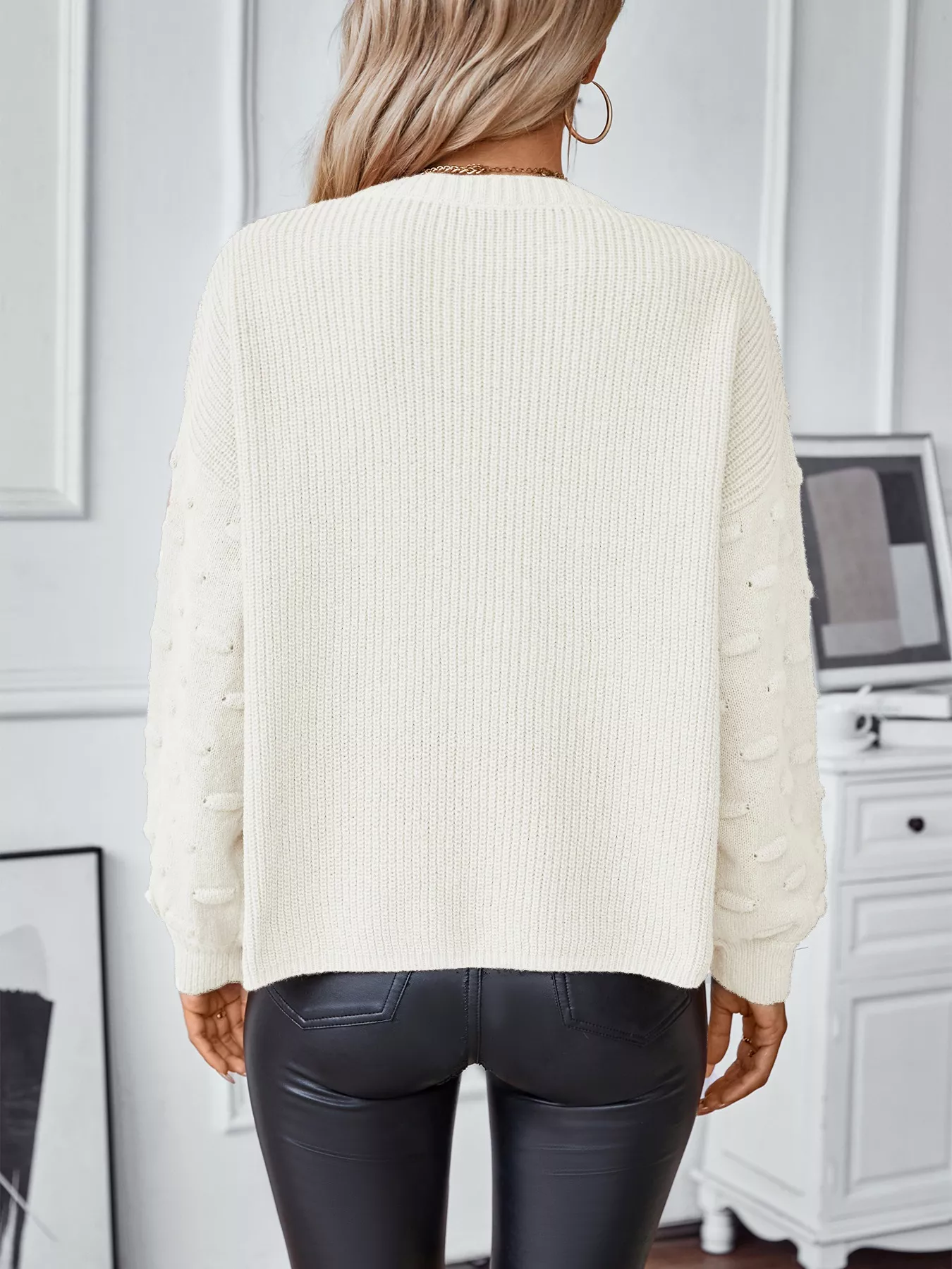 Pocket Detail Round Neck Sweater - Image 9